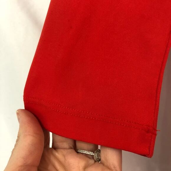 Carmen Marc Valvo Coral Henley Collared Shirt Womens S Red Long Sleeve Blouse - Picture 4 of 8